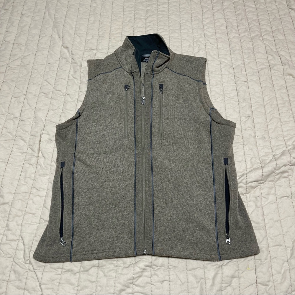 Kuhl Interceptr Vest Mens XL Brown Fleece Zip Hiking Outdoor Pockets Gorpcore